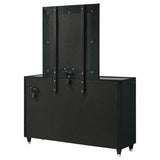 Ravenne 8-drawer Velvet Upholstered LED Dresser and Mirror Black - 223193M