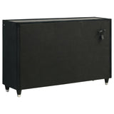 Ravenne 8-drawer Velvet Upholstered LED Dresser Cabinet Black - 223193
