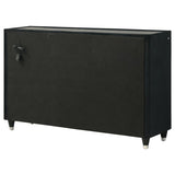 Ravenne 8-drawer Velvet Upholstered LED Dresser Cabinet Black - 223193