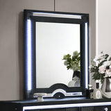 Ravenne Velvet Upholstered LED Dresser Mirror Black - 223194