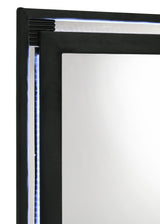 Ravenne Velvet Upholstered LED Dresser Mirror Black - 223194