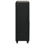 Ravenne 5-drawer Velvet Upholstered LED Chest of Drawers Black - 223195