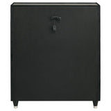 Ravenne 5-drawer Velvet Upholstered LED Chest of Drawers Black - 223195