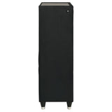 Ravenne 5-drawer Velvet Upholstered LED Chest of Drawers Black - 223195