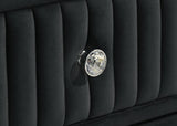 Ravenne 5-drawer Velvet Upholstered LED Chest of Drawers Black - 223195