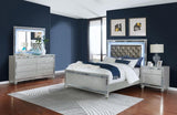 Gunnison 4-piece Eastern King Bedroom Set Silver Metallic - 223211KE-S4
