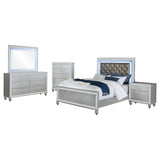 Gunnison 5-piece Eastern King Bedroom Set Silver Metallic - 223211KE-S5