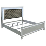 Gunnison Wood Eastern King LED Panel Bed Silver Metallic - 223211KE