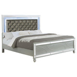 Gunnison Wood Eastern King LED Panel Bed Silver Metallic - 223211KE