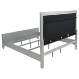 Gunnison Wood Eastern King LED Panel Bed Silver Metallic - 223211KE