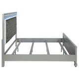 Gunnison Wood Eastern King LED Panel Bed Silver Metallic - 223211KE
