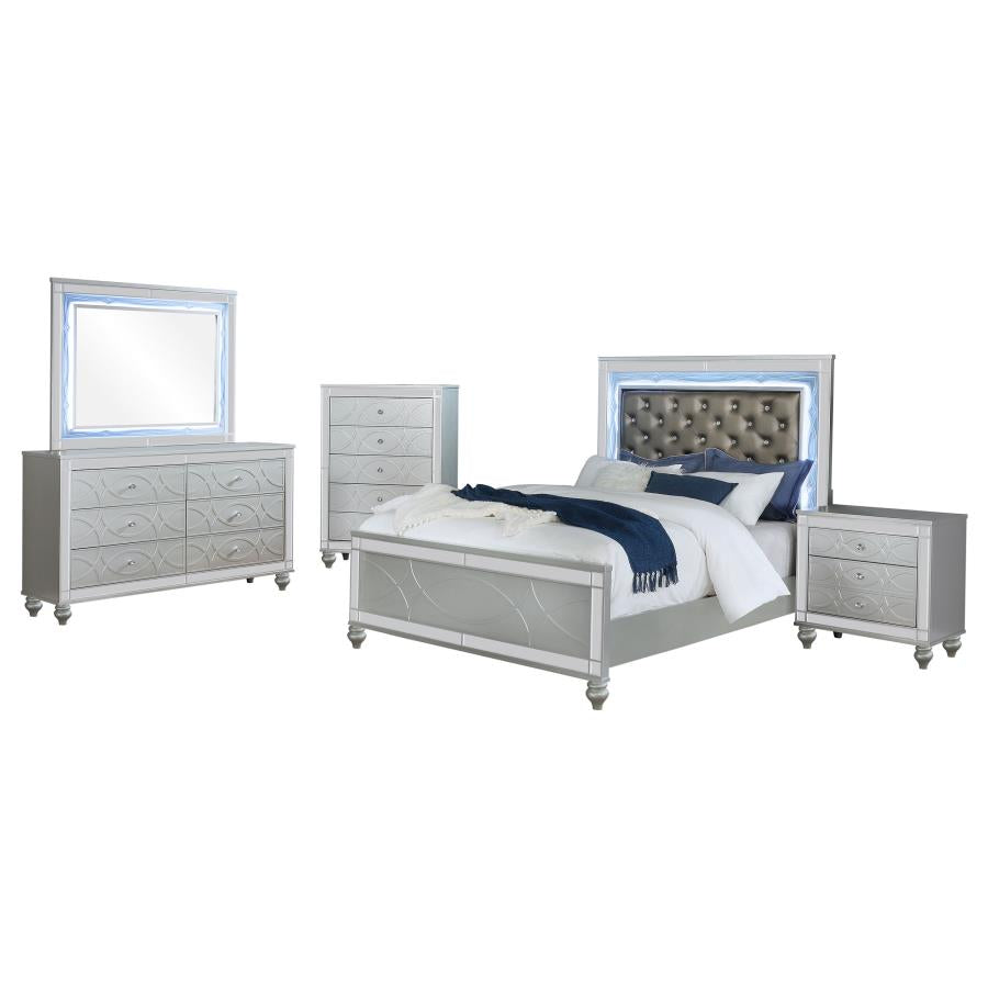 Gunnison 5-piece California King Bedroom Set Silver Metallic - 223211KW-S5