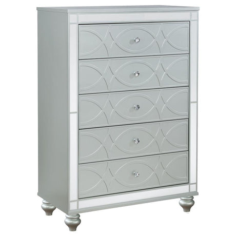 Gunnison 5-piece California King Bedroom Set Silver Metallic - 223211KW-S5