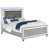 Gunnison Wood California King LED Panel Bed Silver Metallic - 223211KW