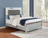 Gunnison Wood Queen LED Panel Bed Silver Metallic - 223211Q