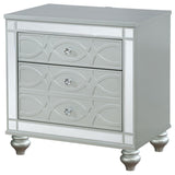 Gunnison 2-drawer Nightstand Silver Metallic - 223212