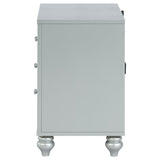 Gunnison 2-drawer Nightstand Silver Metallic - 223212