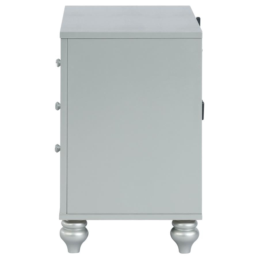 Gunnison 2-drawer Nightstand Silver Metallic - 223212
