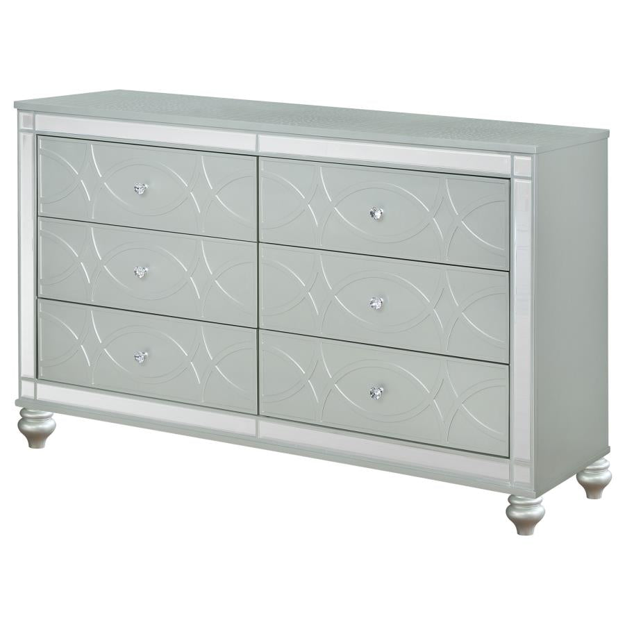 Gunnison 6-drawer Dresser Silver Metallic - 223213