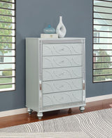 Gunnison 5-drawer Bedroom Chest Silver Metallic - 223215