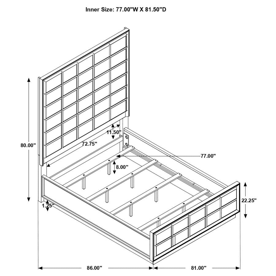 Durango 4-piece Eastern King Bedroom Set Smoked Peppercorn - 223261KE-S4