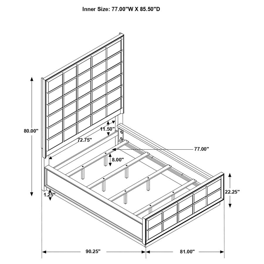 Durango 4-piece California King Bedroom Set Peppercorn - 223261KW-S4
