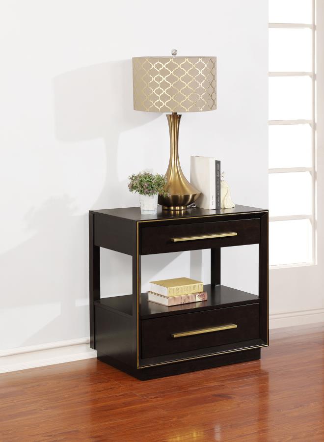 Durango 2-drawer Nightstand Smoked Peppercorn - 223262