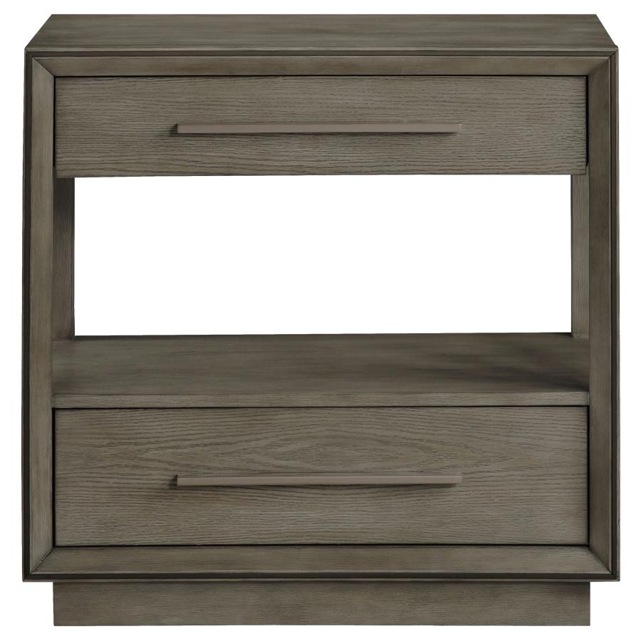 Durango 2-drawer Nightstand Bedside Table Taupe Oak - 223272