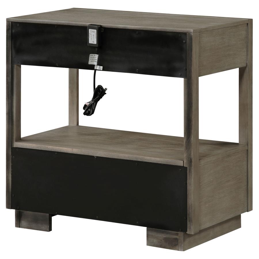 Durango 2-drawer Nightstand Bedside Table Taupe Oak - 223272