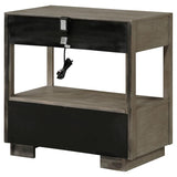 Durango 2-drawer Nightstand Bedside Table Taupe Oak - 223272