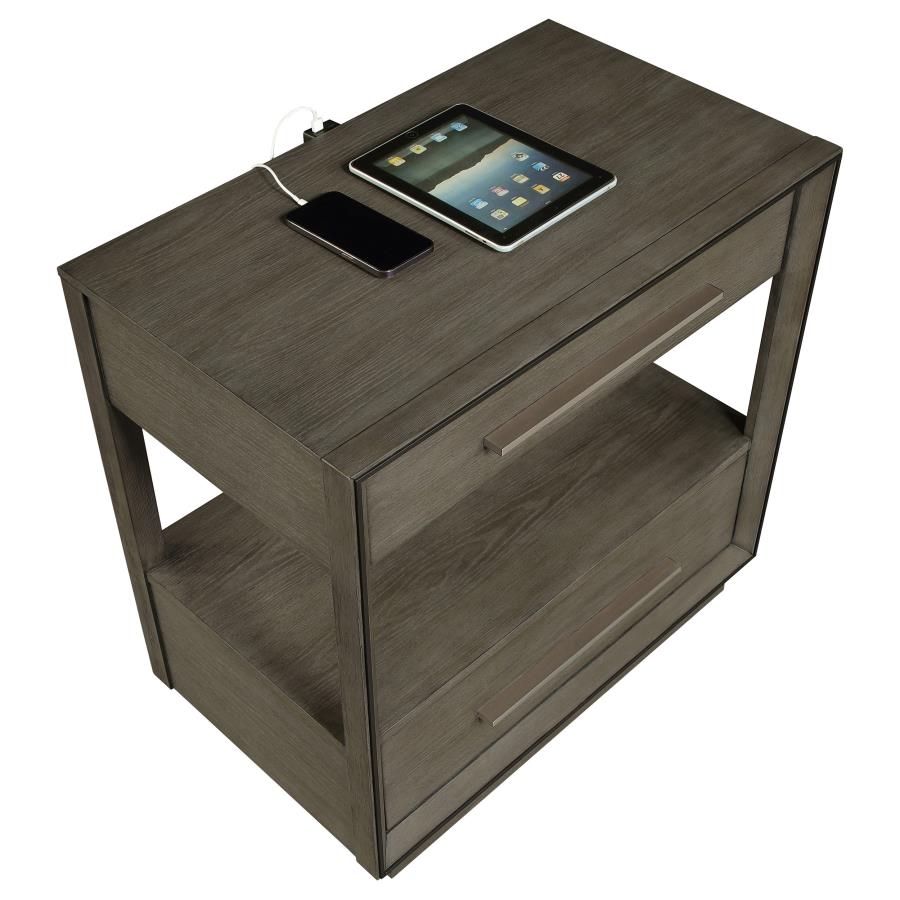 Durango 2-drawer Nightstand Bedside Table Taupe Oak - 223272