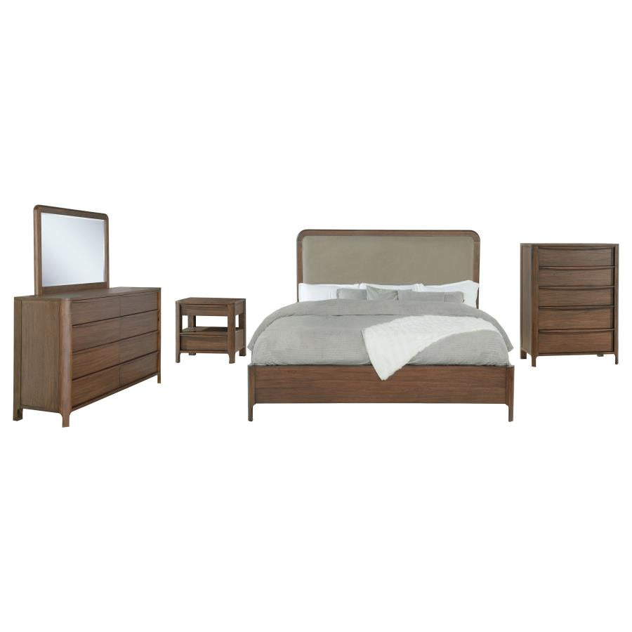 Maderia 5-piece Eastern King Bedroom Set Walnut - 223321KE-S5