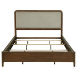 Maderia 57-inch Upholstered California King Panel Bed Walnut - 223321KW