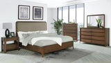 Maderia 57-inch Upholstered California King Panel Bed Walnut - 223321KW