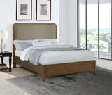 Maderia 57-inch Upholstered Queen Panel Bed Walnut - 223321Q