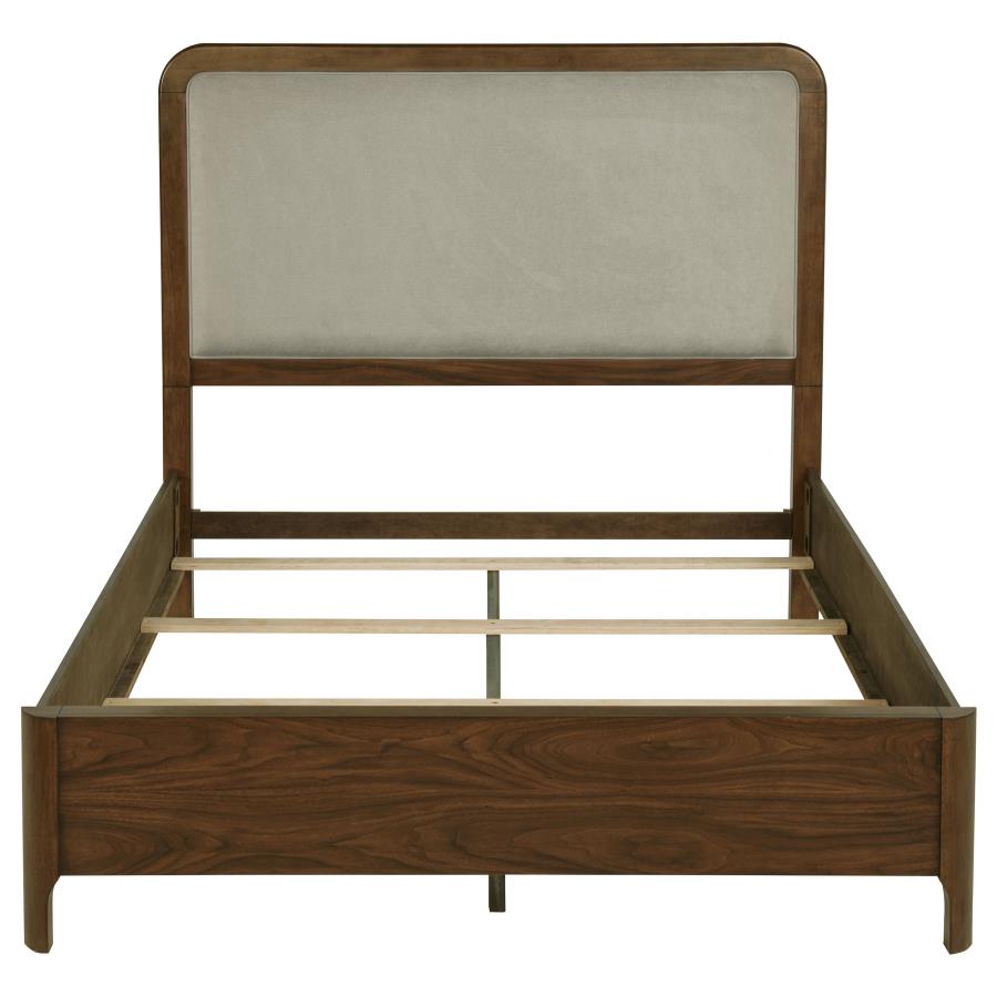 Maderia 57-inch Upholstered Queen Panel Bed Walnut - 223321Q