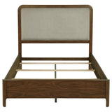 Maderia 57-inch Upholstered Queen Panel Bed Walnut - 223321Q