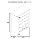 Maderia 5-drawer Chest of Drawers Walnut - 223325