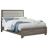 Wright 52-inch Upholstered Eastern King Bed Brown Oak - 223341KE