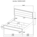 Wright 52-inch Upholstered Eastern King Bed Brown Oak - 223341KE