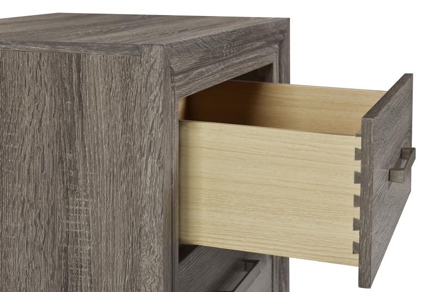 Wright 2-drawer Nightstand Bedside Table Brown Oak - 223342
