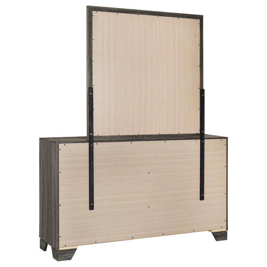 Wright 6-drawer Dresser and Mirror Brown Oak - 223343M