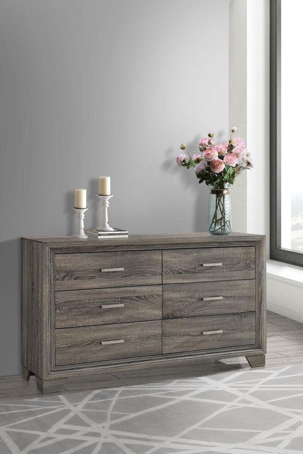 Wright 6-drawer Dresser Cabinet Brown Oak - 223343