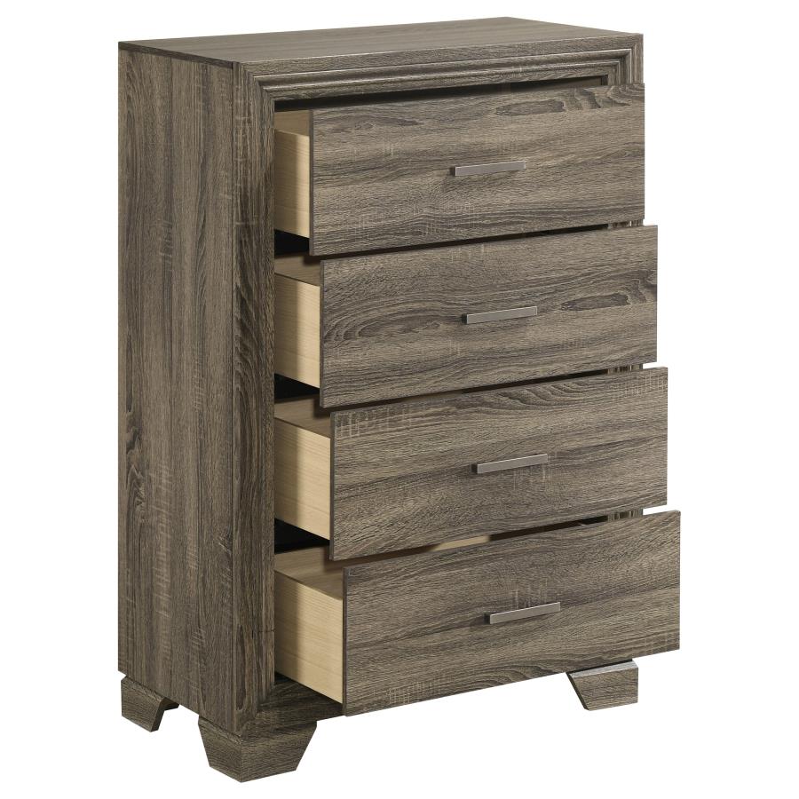 Wright 4-drawer Chest of Drawers Brown Oak - 223345