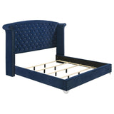 Melody Upholstered Eastern King Wingback Bed Pacific Blue - 223371KE