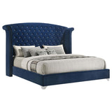 Melody Upholstered Eastern King Wingback Bed Pacific Blue - 223371KE