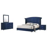 Melody 4-piece California King Bedroom Set Pacific Blue - 223371KW-S4