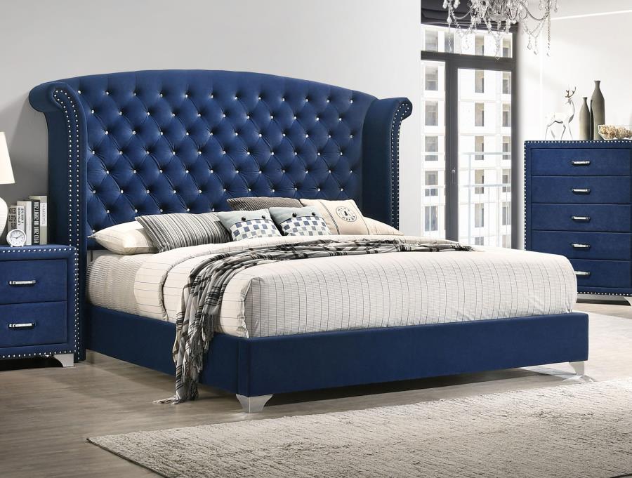 Melody Upholstered California King Wingback Bed Pacific Blue - 223371KW