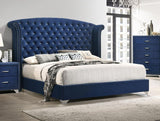 Melody Upholstered Queen Wingback Bed Pacific Blue - 223371Q