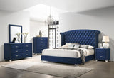 Melody Upholstered Queen Wingback Bed Pacific Blue - 223371Q